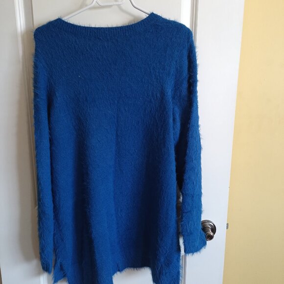 Rickis Womens V-Neck Feather Yarn Pullover Sweater Size Large - Picture 2 of 4